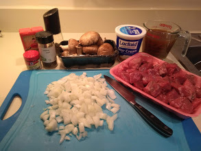 Beef Stroganoff ingredients