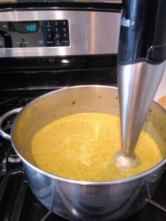 Lovage soup hand blender