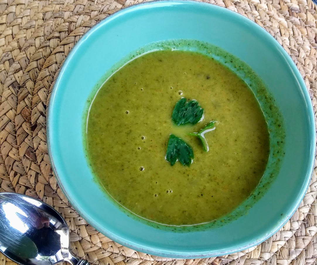 Lovage soup in a bowl