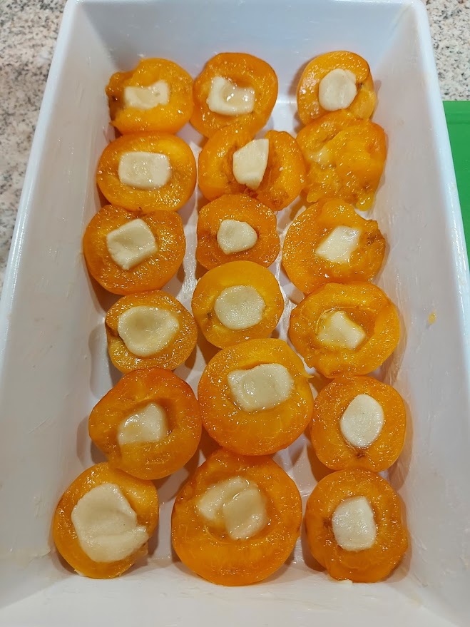 Apricot Clafouti marzipan in centers
